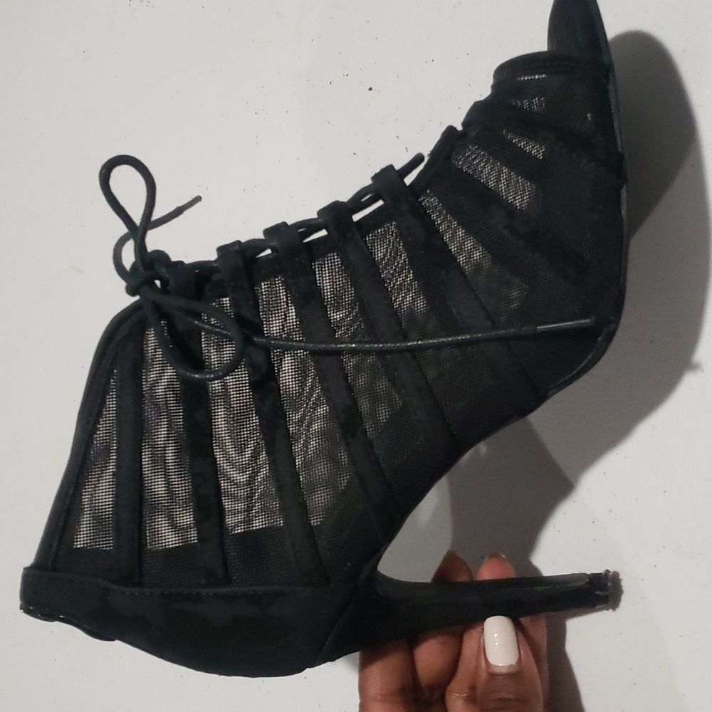 Sheer Lace up Booties
